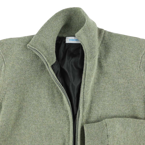 Lammwolle windstopper Strickjacke mit Reißverschluss damen - Orchard -  Auskleidung