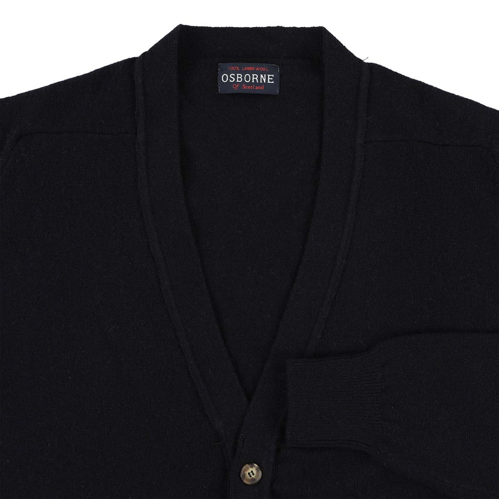 Lana d'agnello Cardigan abbottonato - Navy