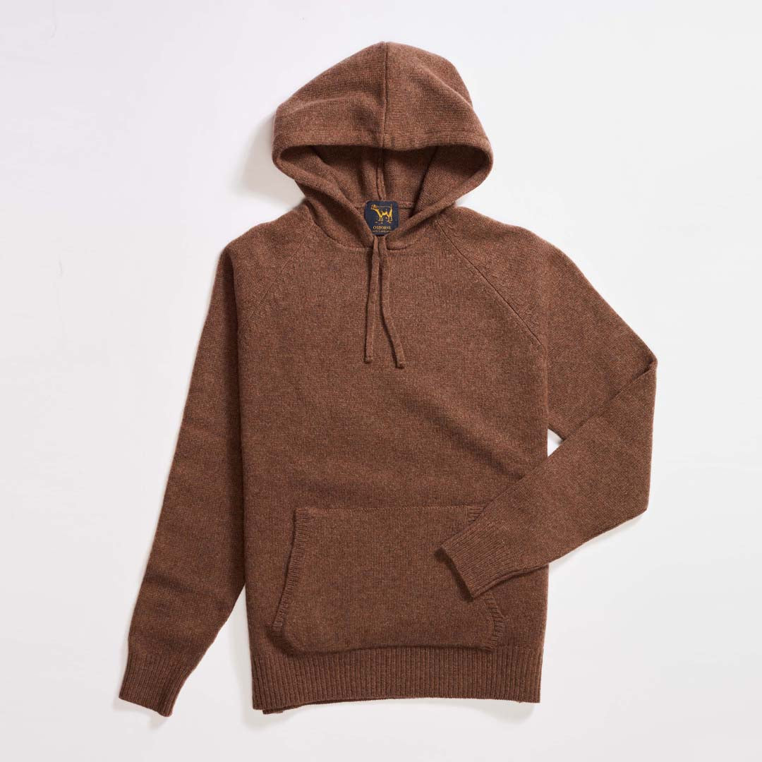 Lambswool hoodie Tobacco Osborne Knitwear