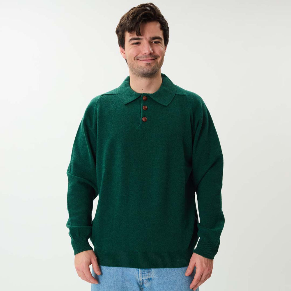 Lambswool polo sweater - Cossack