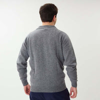 Lambswool polo sweater - Grey Mix