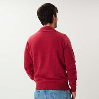 Lammwolle Polopullover - Rouge