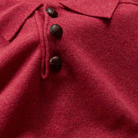 Lammwolle Polopullover - Rouge