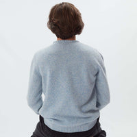 Lambswool molted crew neck - Glacier ecru