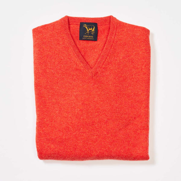 Lambswool V-neck - Inferno