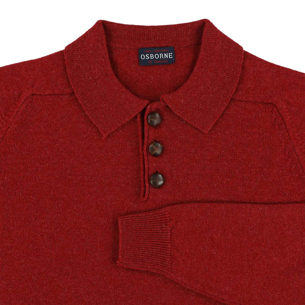 Lambswool polo sweater - Poppy Melange